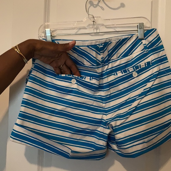 EUC shorts teal blue & green & white stripe - Picture 5 of 12